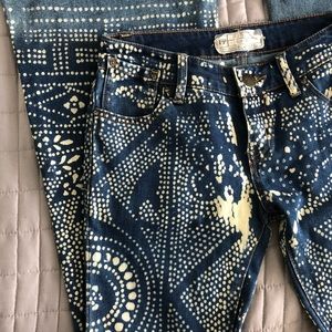 Free people patterned denim jeans
